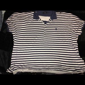 Ralph Lauren Polo Striped Mesh Poncho Polo Shirt